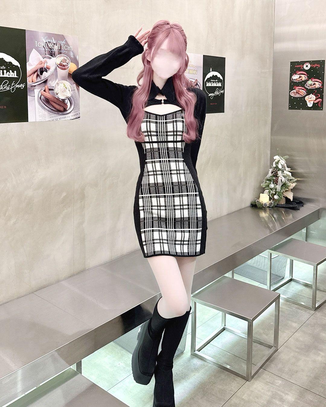 チェックレイヤードアンサンブルワンピース ホワイト | ファッション通販＆メディアMyColor ～マイカラー～