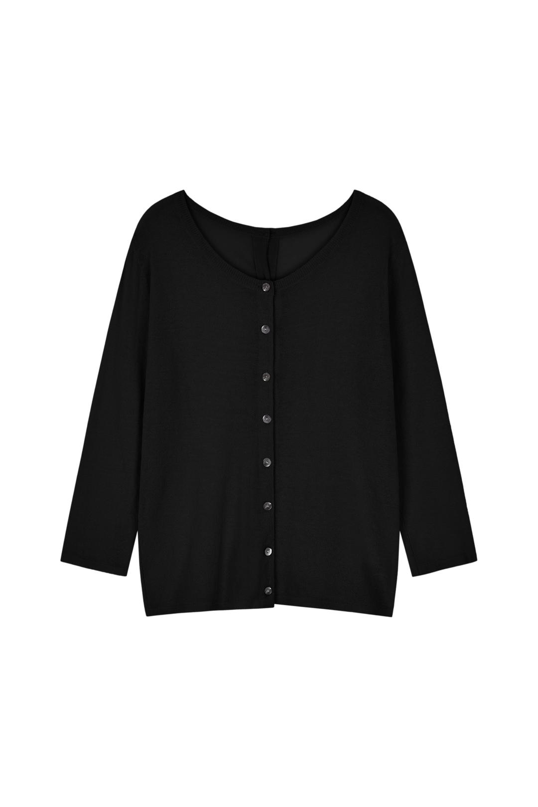 HALF & HALF CARDIGAN (BLACK)