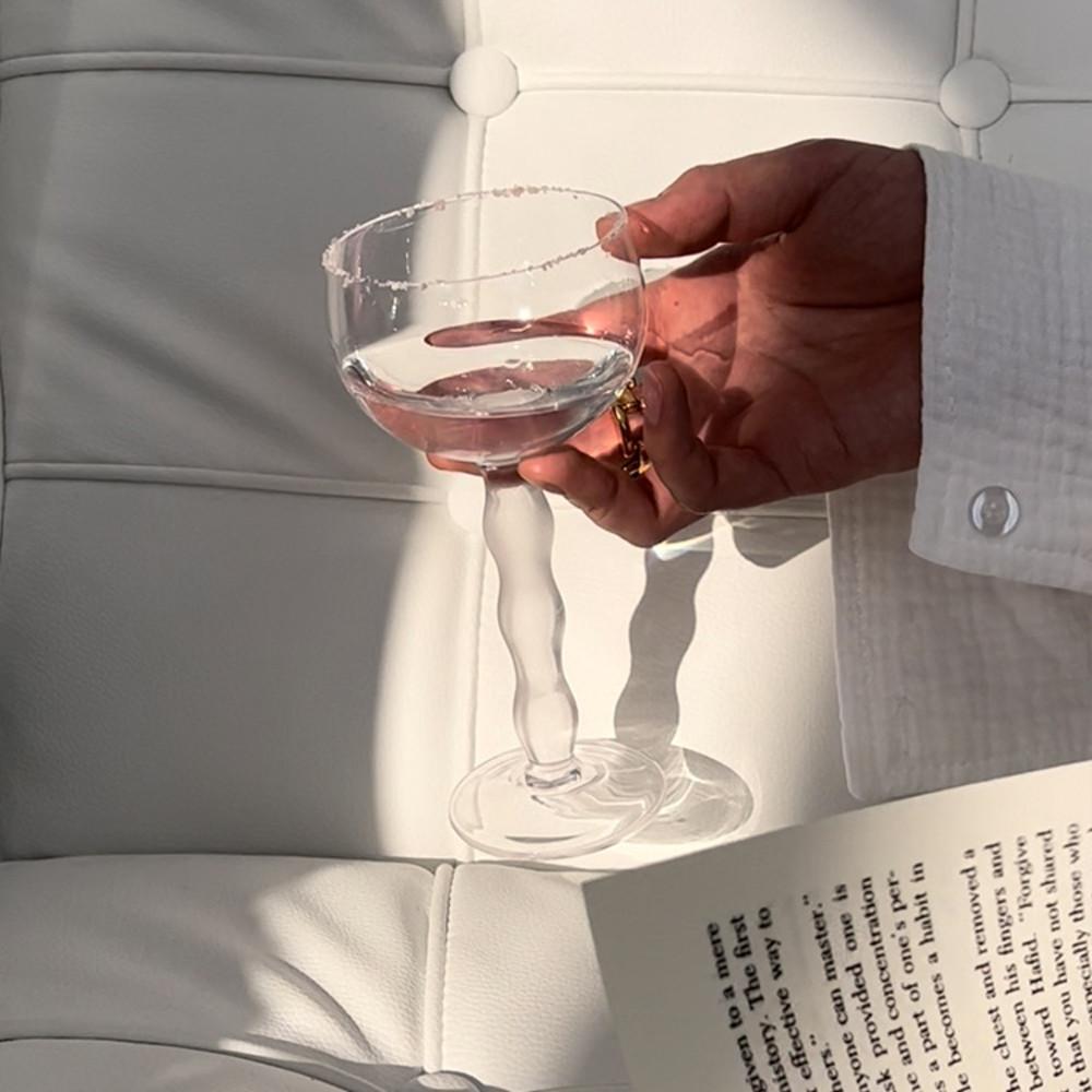 웨이브 스템 와인 글라스 빈티지 샴페인 칵테일 고블렛 홈파티 홈카페 유니크 맥주잔