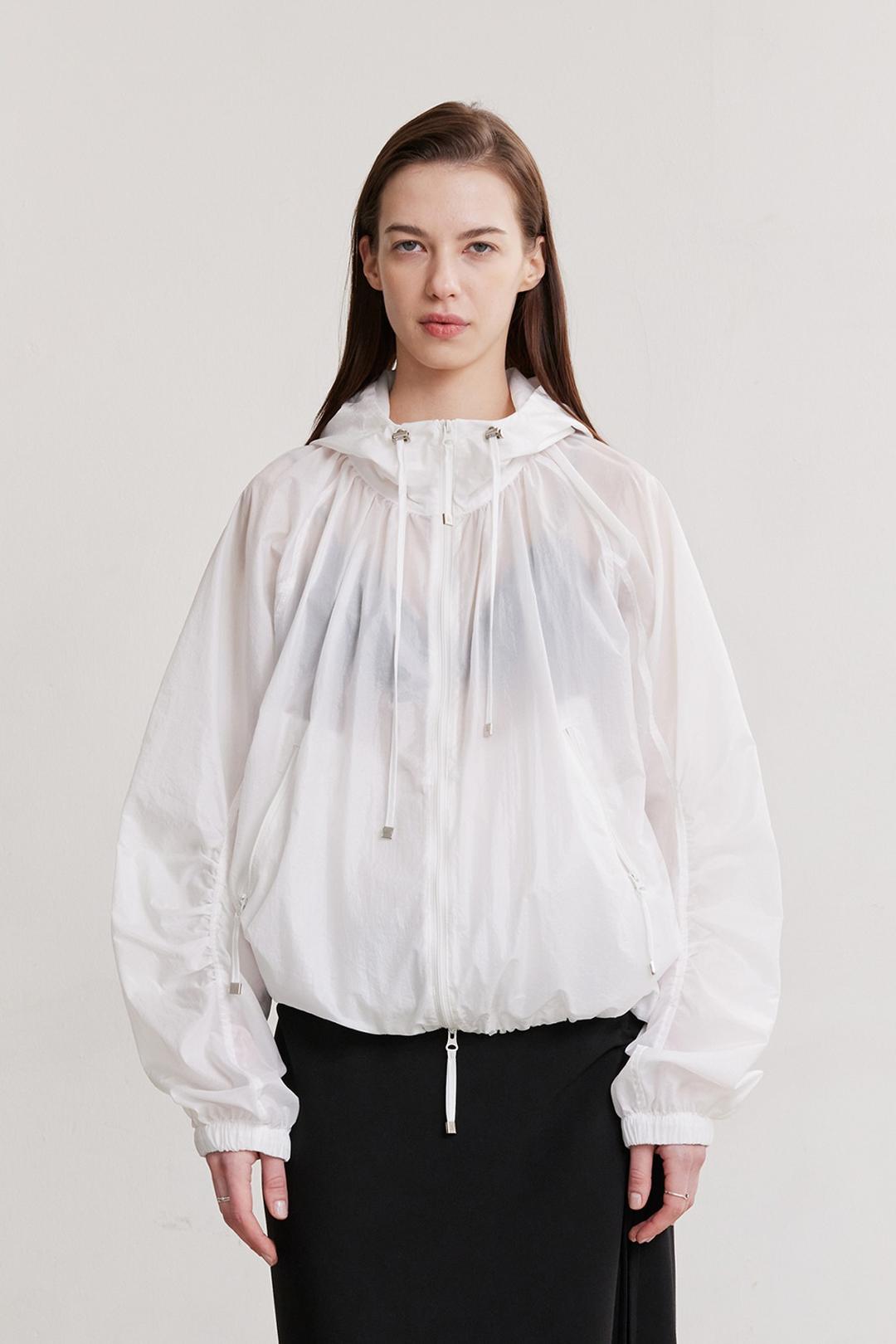 LIGHT SHIRRING WINDBREAKER (WHITE)