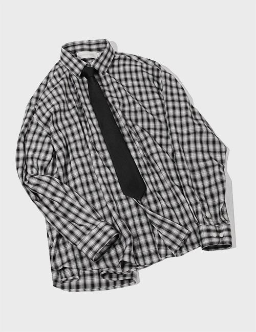 사이드 슬릿 오버핏 체크셔츠 [CKBLACK]_SESH016CKBLACK