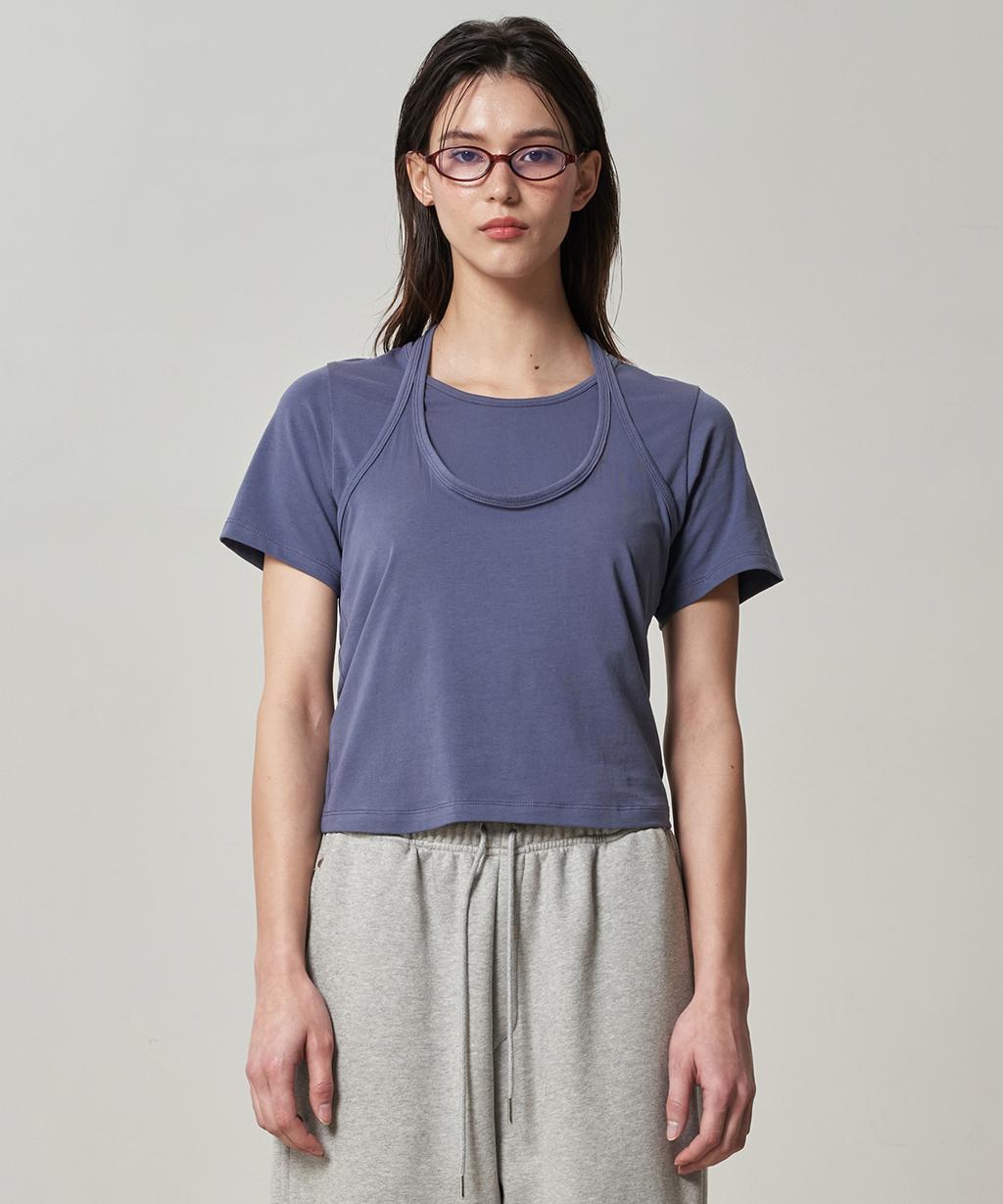 Two-way Halter Tee / Deep Blue