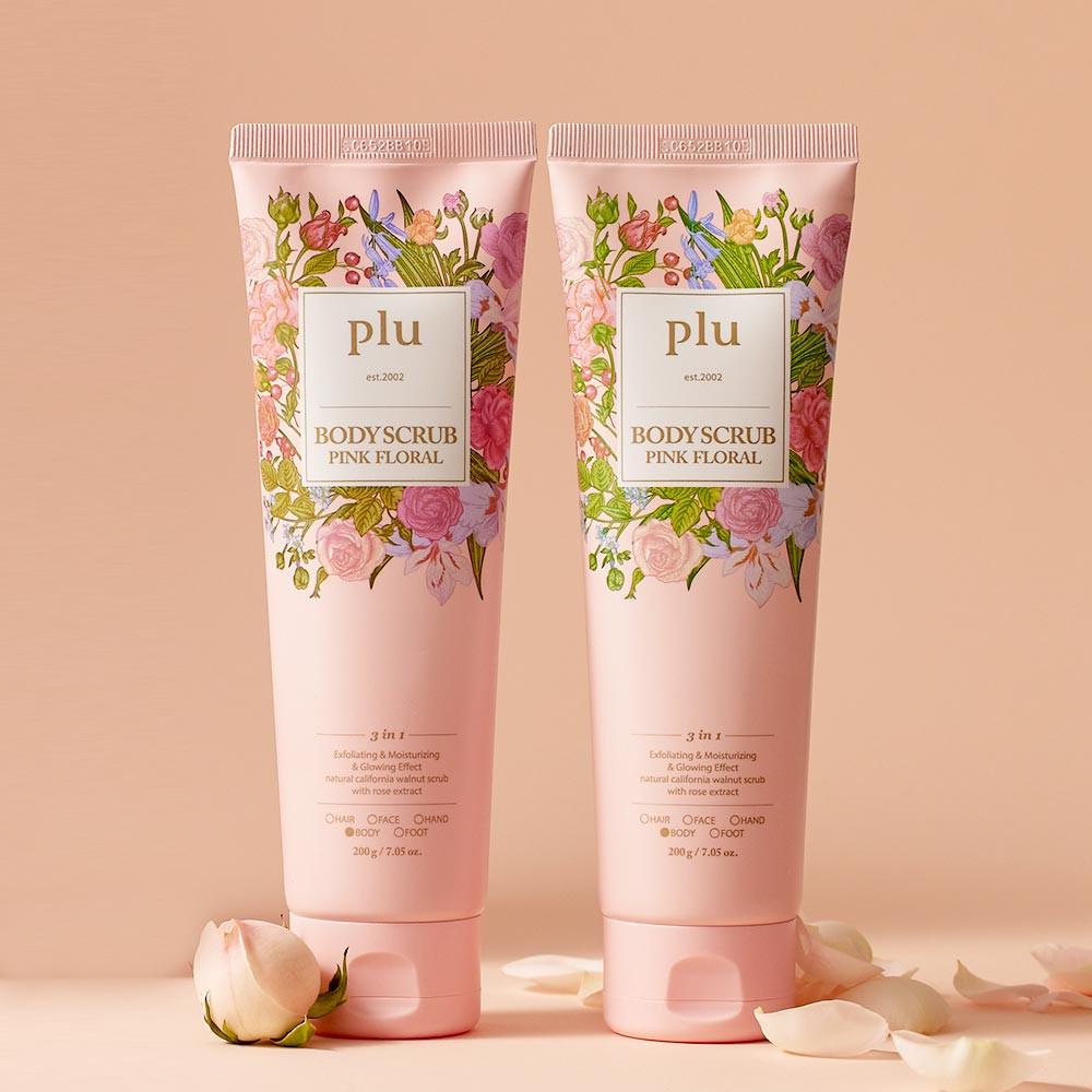 [플루] 1+1 핑크플로럴 바디스크럽 200g