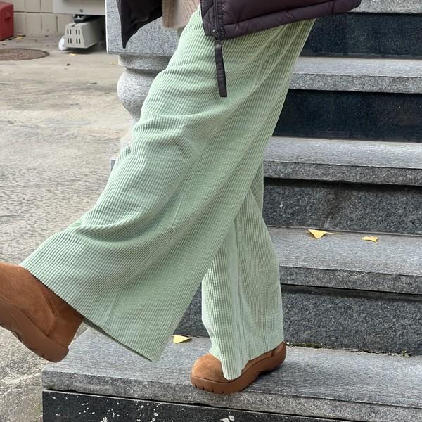 bruno corduroy wide pants (mint)