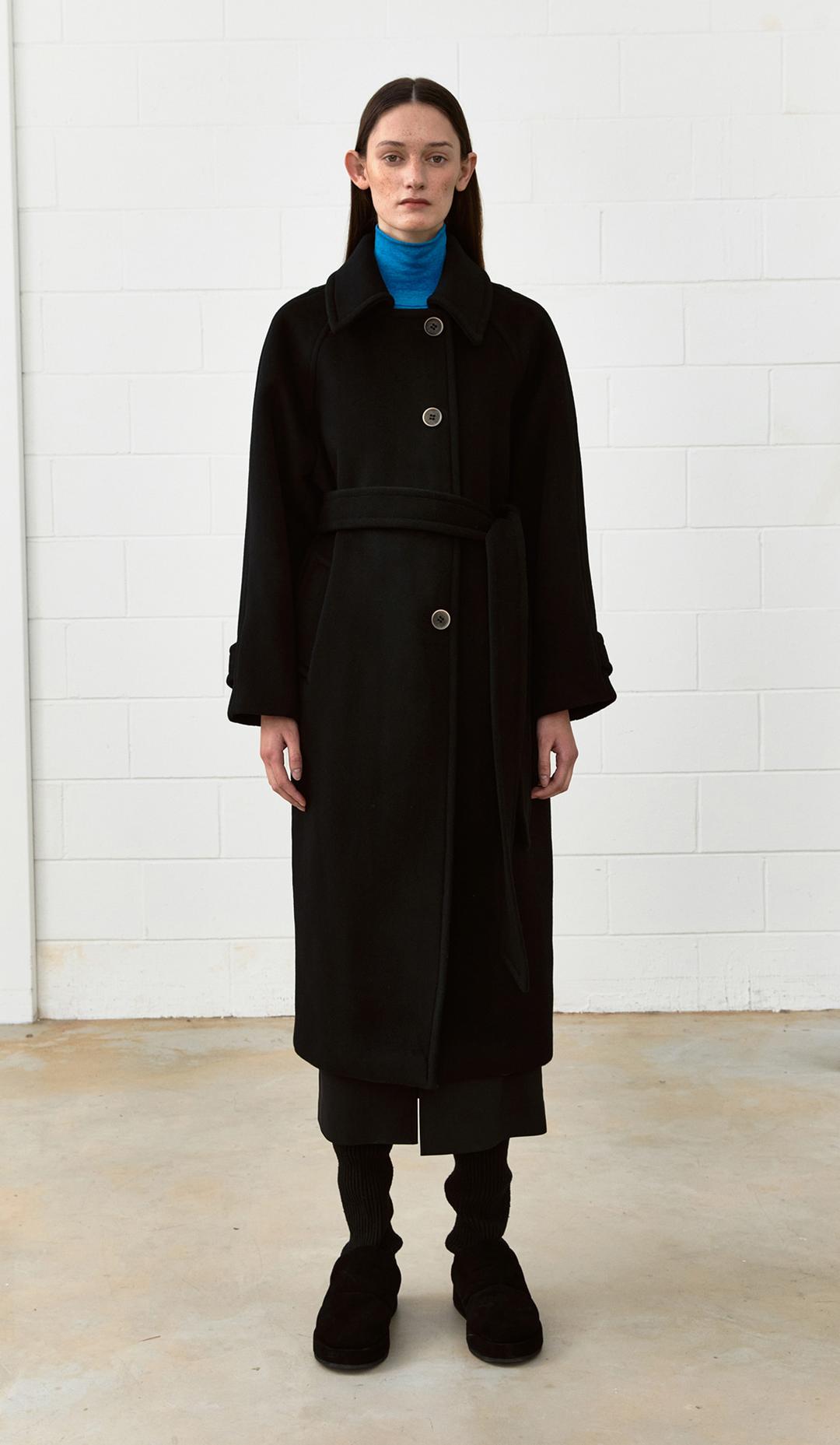 TWW BABYWOOL SEMI DOUBLE COAT BLACK