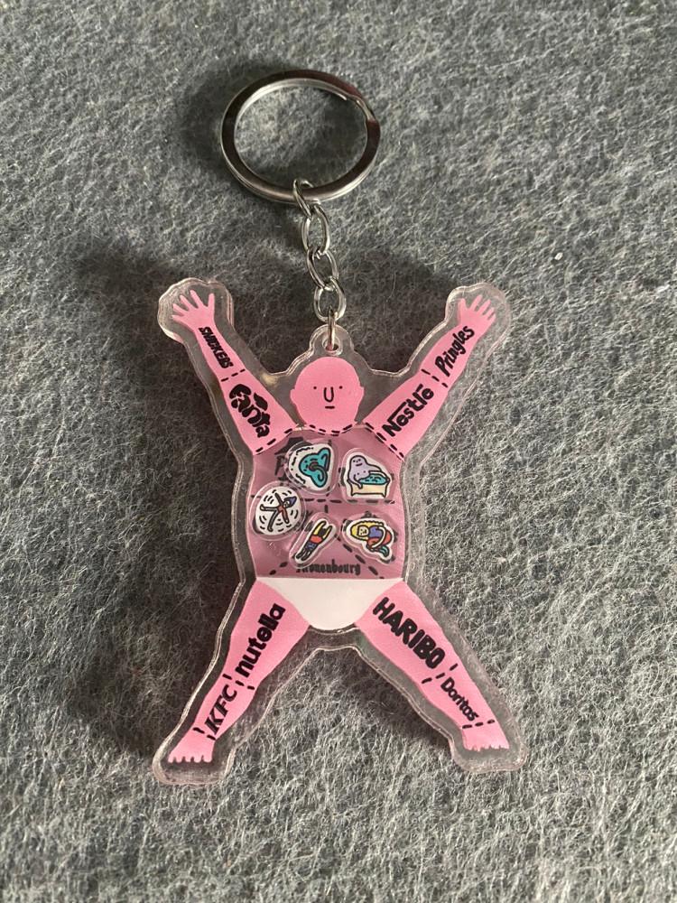 핑크해피보이 캐릭터키링 레트로감성키링 키홀더 열쇠고리 가방키링