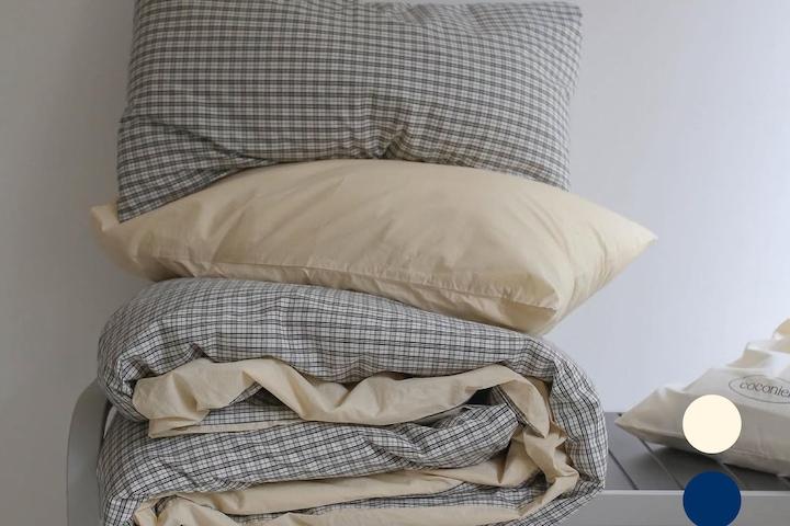 빈츠체크 양면 고밀도 60수 순면 이불커버 3colors (SS/Q/K)