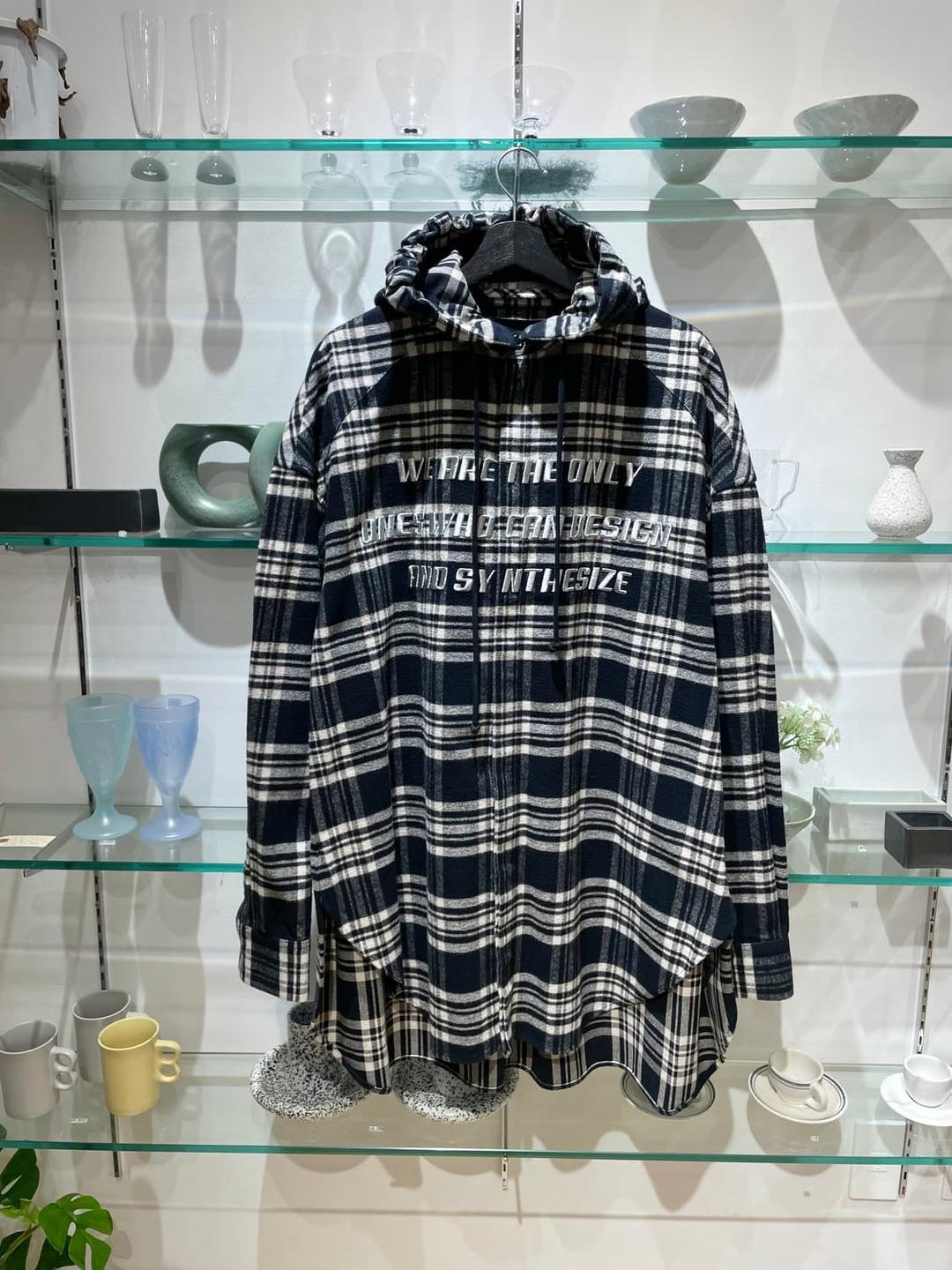 준지 checked hoodie shirt | 후루츠패밀리