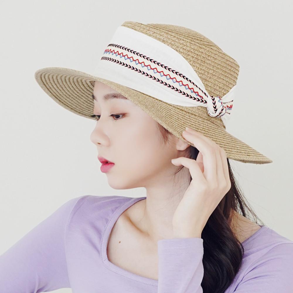 에스닉 페도라 스트랩 띠 남자 여성 고급 중년 중절모 밀짚모자