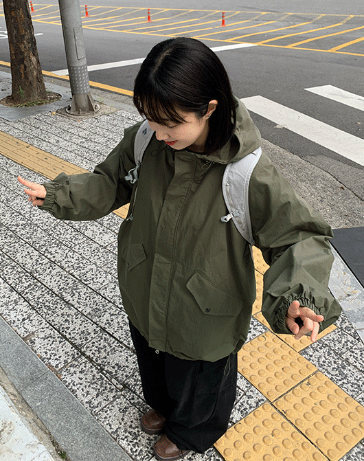 렉바 투웨이 스트링 오버 후드 야상 점퍼 (4color)