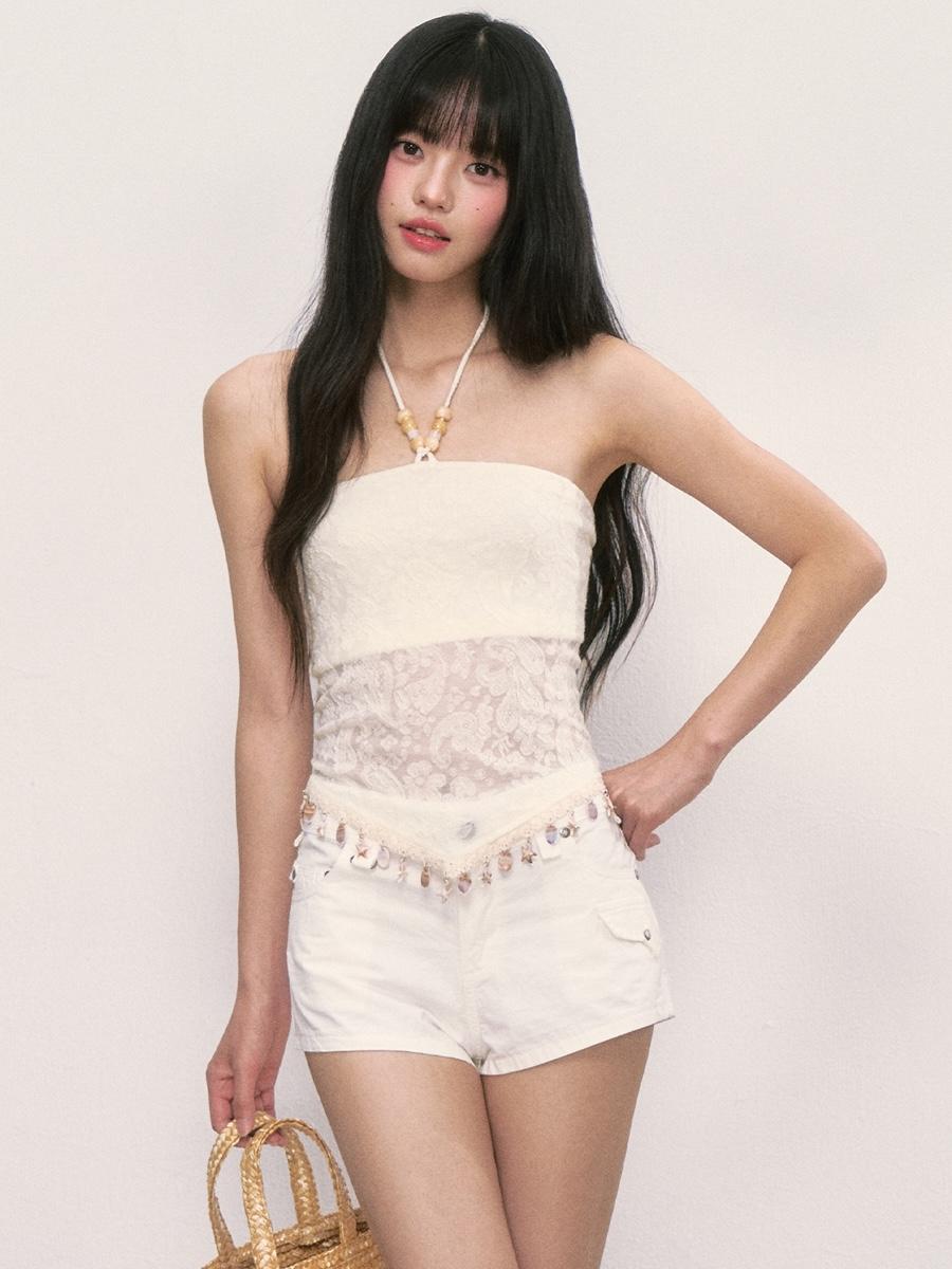 Weekendhub Beads Tassle Halter Top