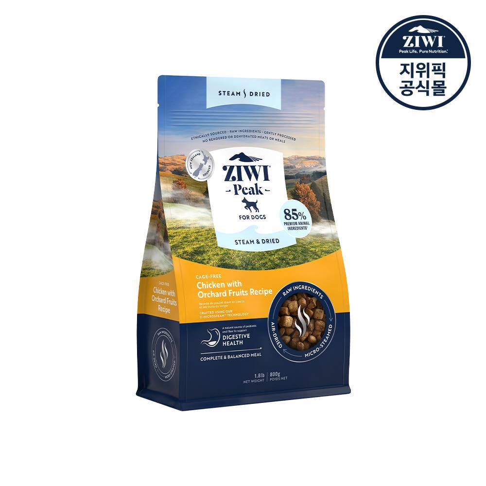 지위픽 스팀드라이 독 닭고기&과일 800g 