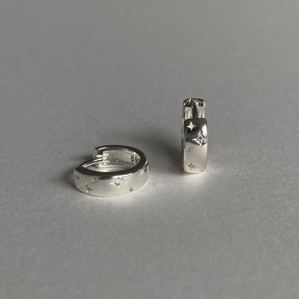 [실버925] 스타 스프링클 원터치 링