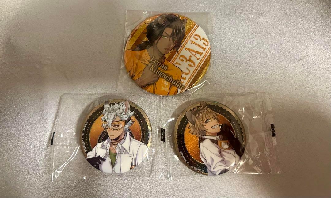未開封 缶バッジ レオナ ラギー ジャック ツイステ ホログラム プライズ 運動