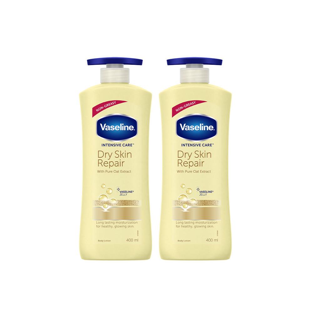 바세린 인텐시브 케어 드라이 스킨 리페어 바디로션 400ml 2개