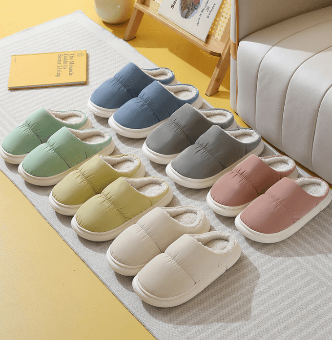[6컬러/남여] 방수패딩털슬리퍼 남성털슬리퍼 여성털슬리퍼 커플슬리퍼 단체 패딩실내화 패딩슬리퍼 겨울슬리퍼 겨울실내화 보온 방한 매장 사무실 거실 데일리 방수슬리퍼 단체실내화
