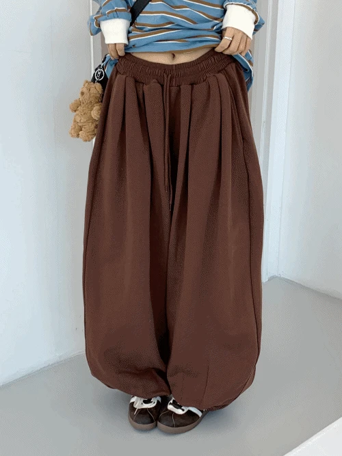 [핏 잡아주는/밑단핀턱] 헤비 벌룬 핀턱 와이드 밴딩 팬츠 -3colors