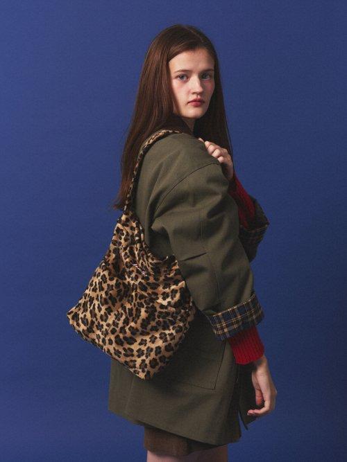 카시코 (10/1 Pre-Order) Leopard Print Shoulder Bag Blue Gray