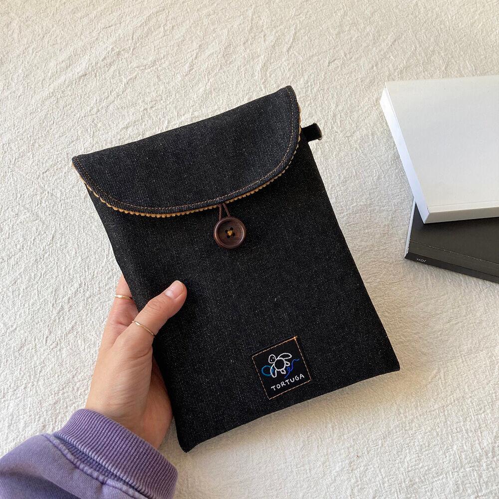 [또르뚜가] denim and corduroy e-book pouch (caramel)