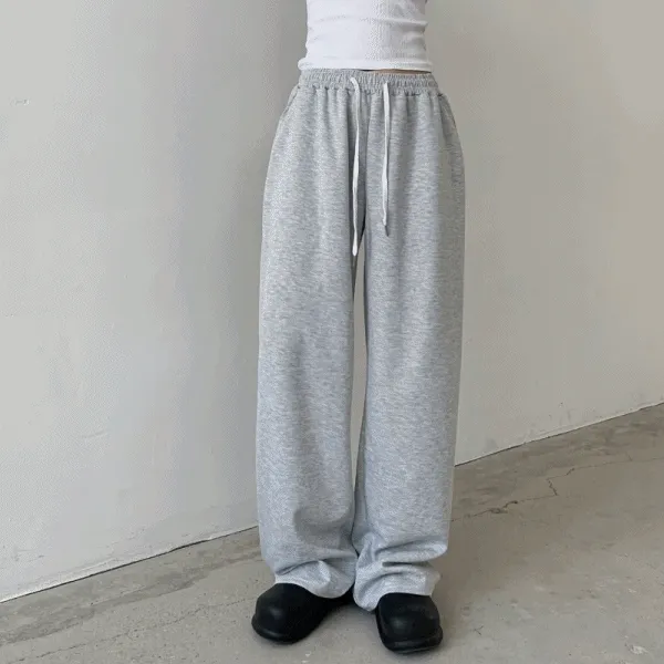 기모추가[기장선택,1+1할인]하이웨스트 롱 와이드 밴딩 트레이닝 팬츠-6color/4size