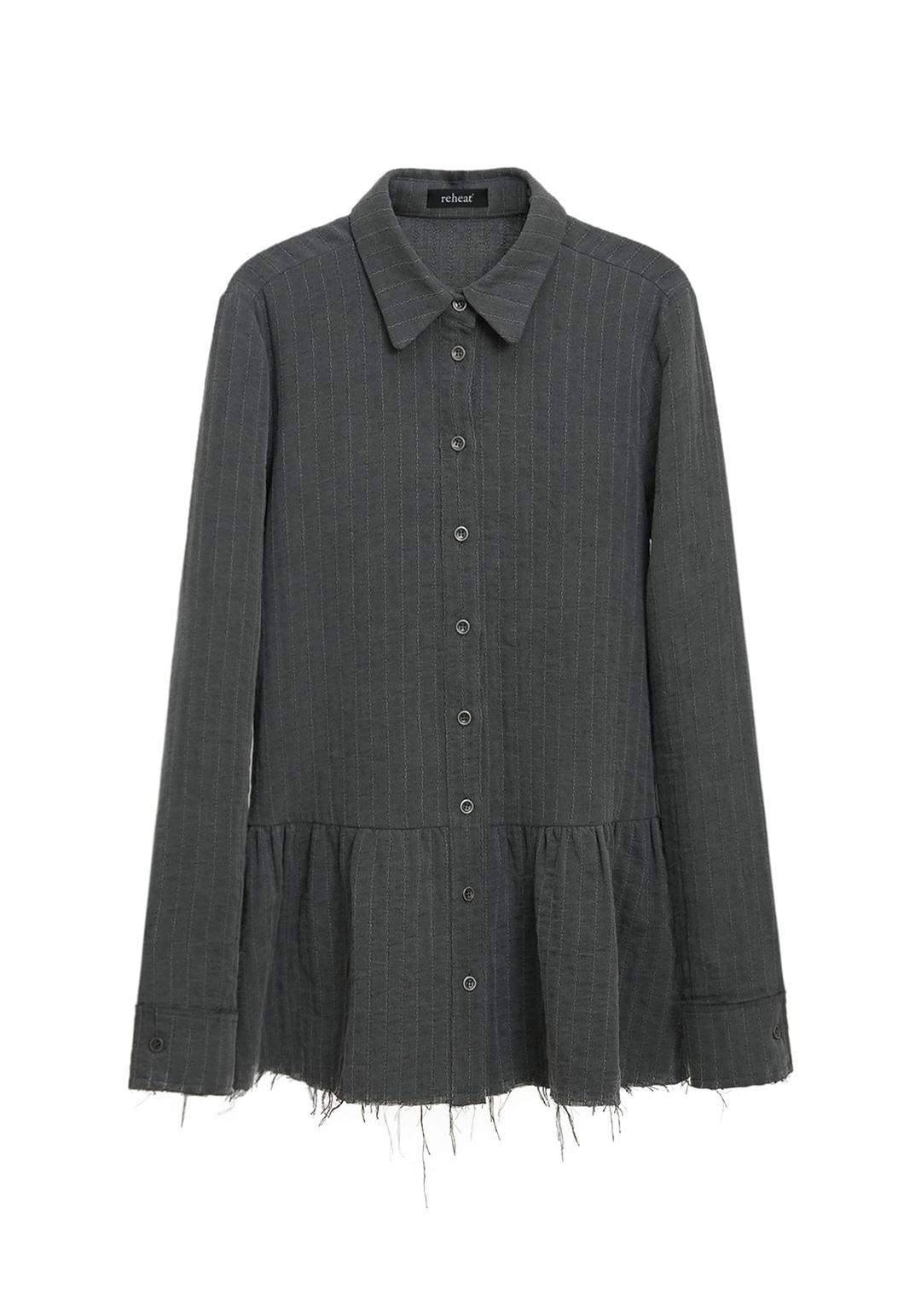 VINTAGE SHIRRING SHIRT_CHARCOAL