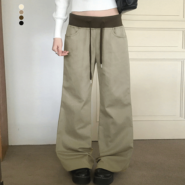 [백포켓/말라핏🤎] 시보리배색포켓부츠컷팬츠 (4color)