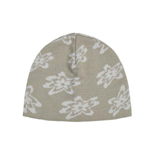 Jacquard Flower Beanie -[KHAKI]