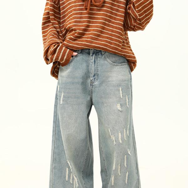 retro distressed design jeans