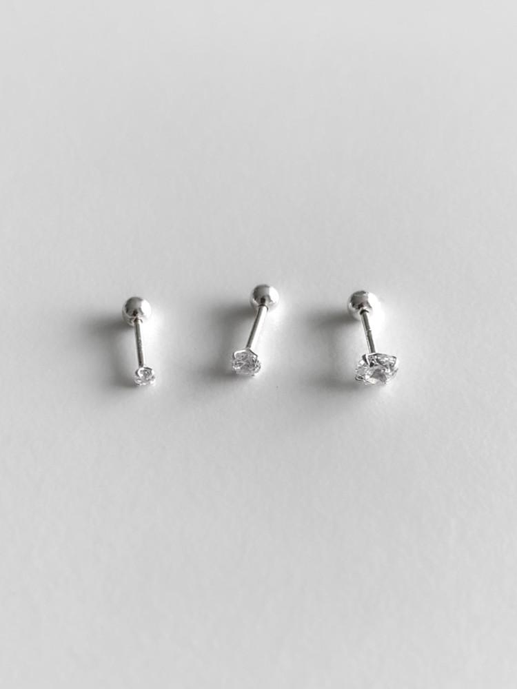 (silver925/ 3size) silver cubic piercing 미니 피어싱