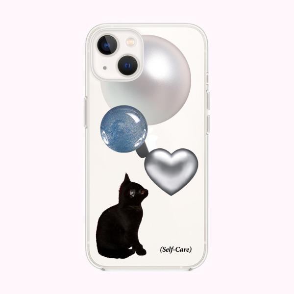 [액정필름증정] MADE BLING (전기종제작)_ 펄 블랙캣 디자인