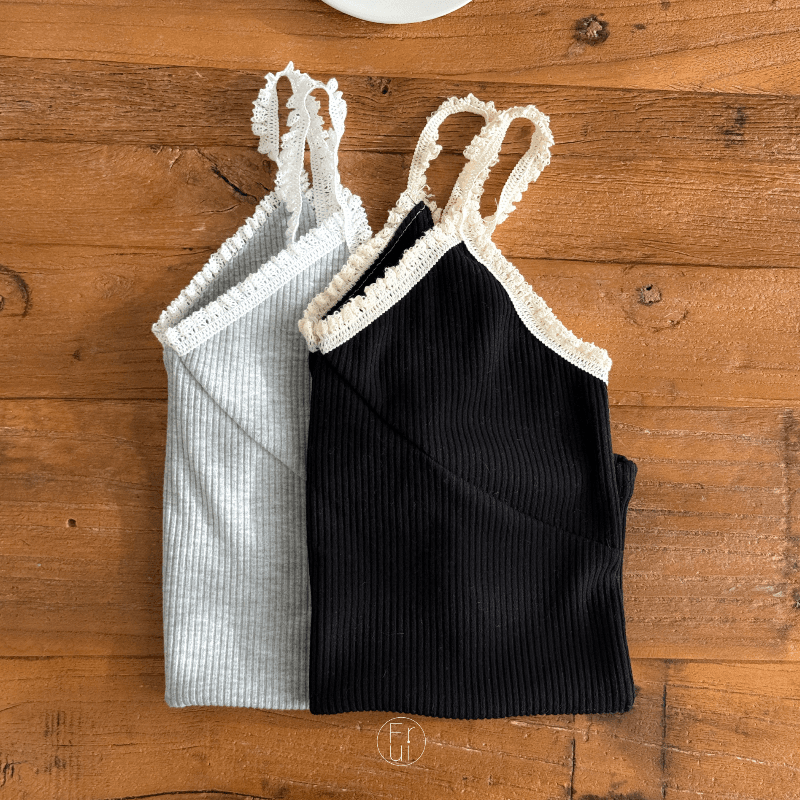 스프링 레이스 탑 (black,gray)