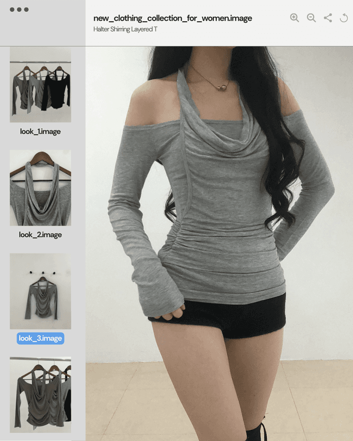 Halter Shirring Layered T