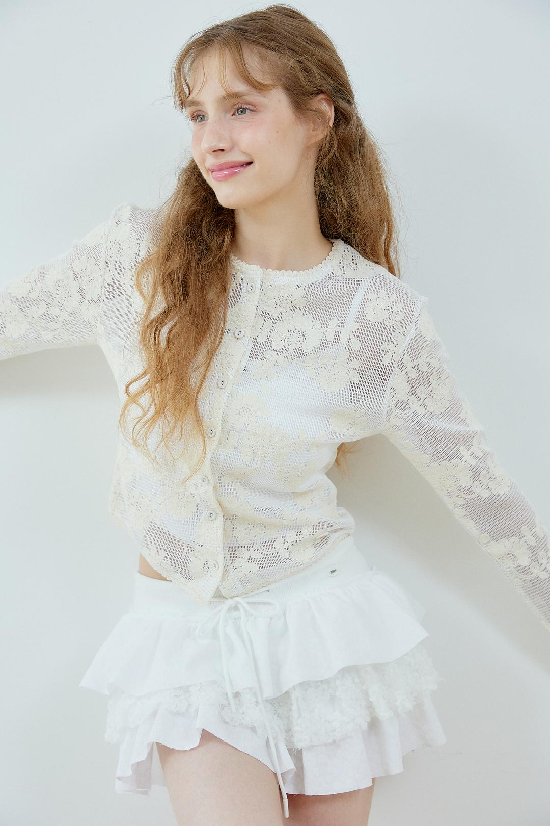 FLOWER LACE CARDIGAN(IVORY)