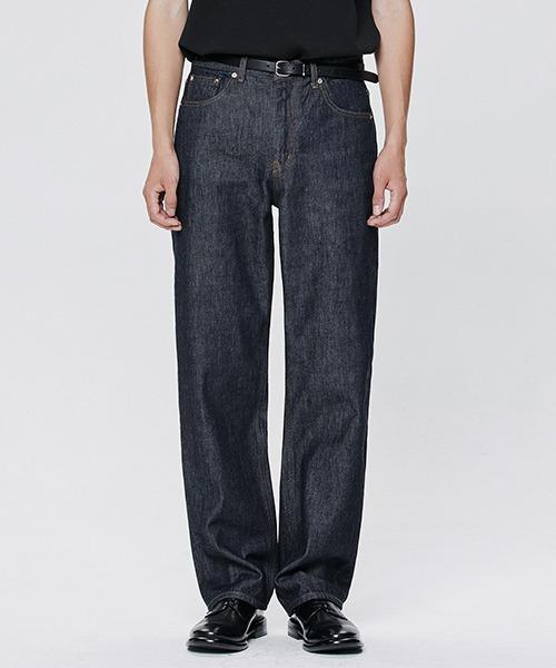 607 HARD TWIST DENIM INDIGO 1WASH JEANS [WIDE STRAIGHT]