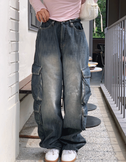 [디벨롭빈티지데님팬츠] 포켓데님 와이드데님 빈티지데님