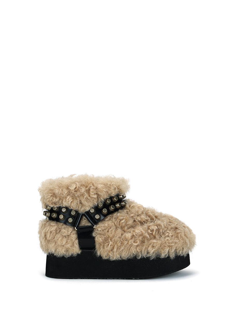 PLATFORM SHORT FUR BOOTS (BEIGE)