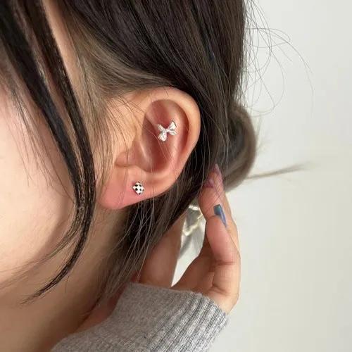 실버 925 /리본시리즈/ 리본 매듭 피어싱 귓바퀴 별존 세컨 D day 디데이