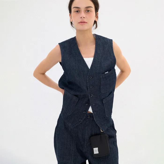 Frankie denim vest_indigo