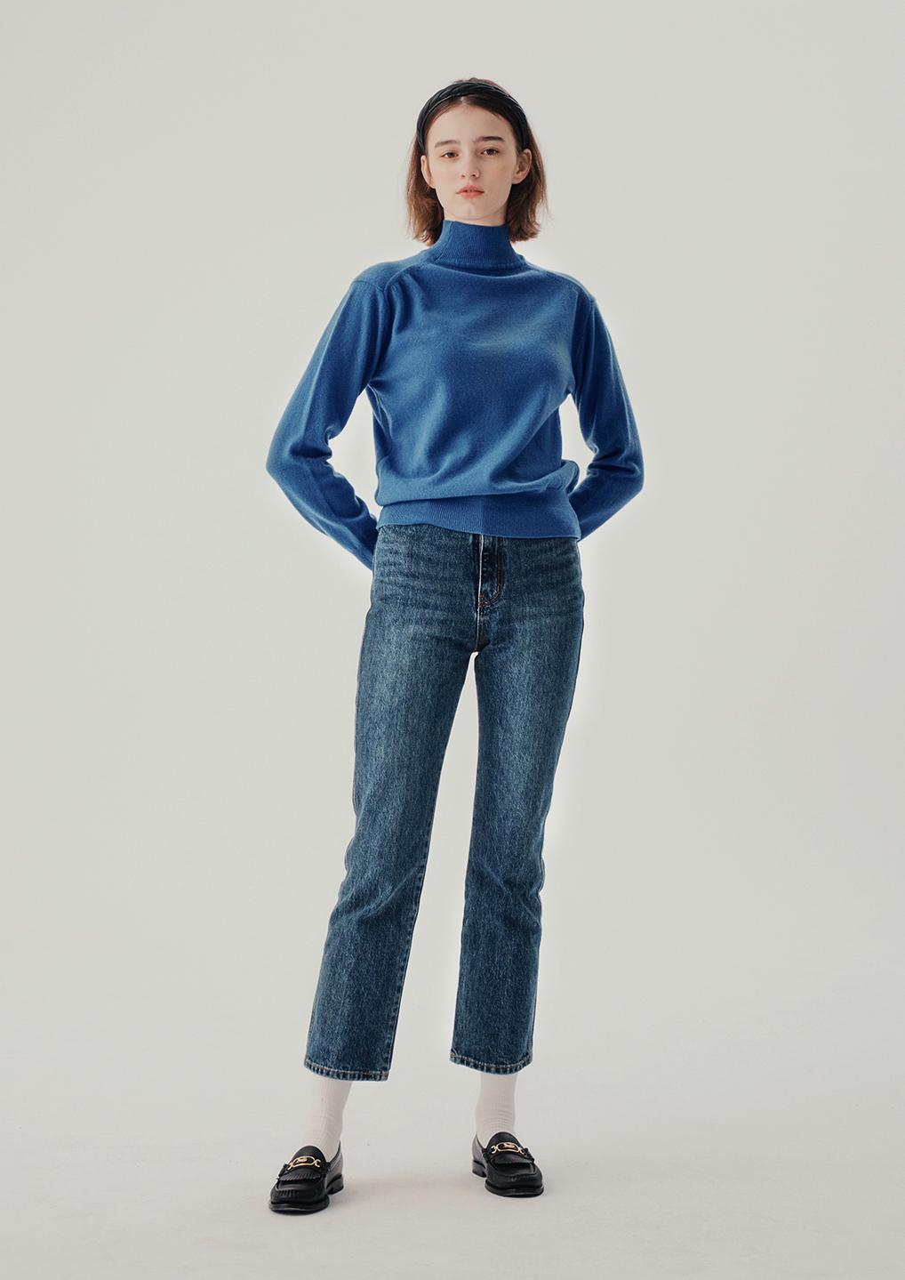 STRAIGHT JEANS, MID BLUE