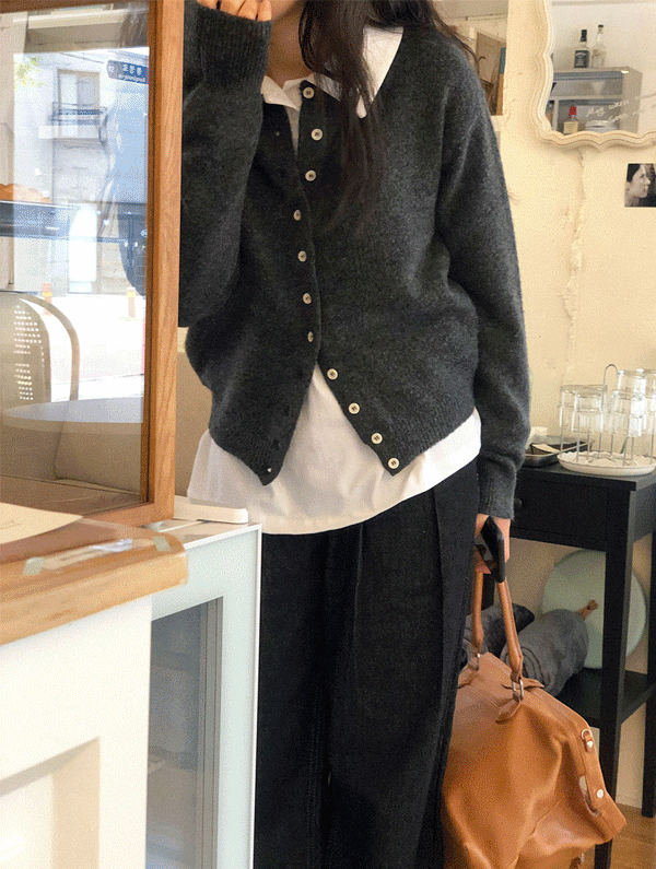 스프링콤마 [할인] 커브스 버튼울니트가디건