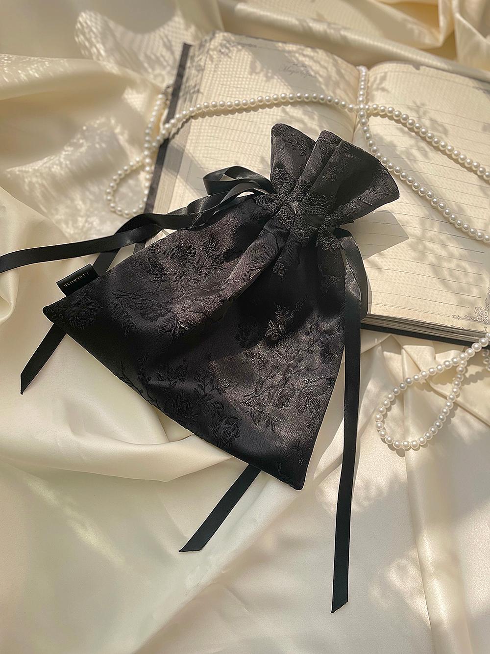 Rose Broderie Lace String Pouch (S)