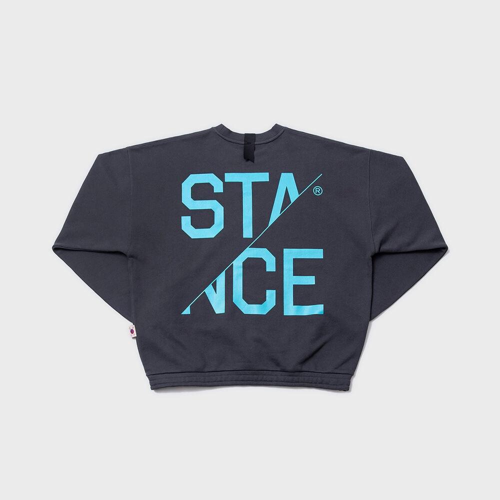 [STANCE SEOUL] BASIC LOGO BOX TOP (SKY BLUE LOGO) (CHARCOAL)