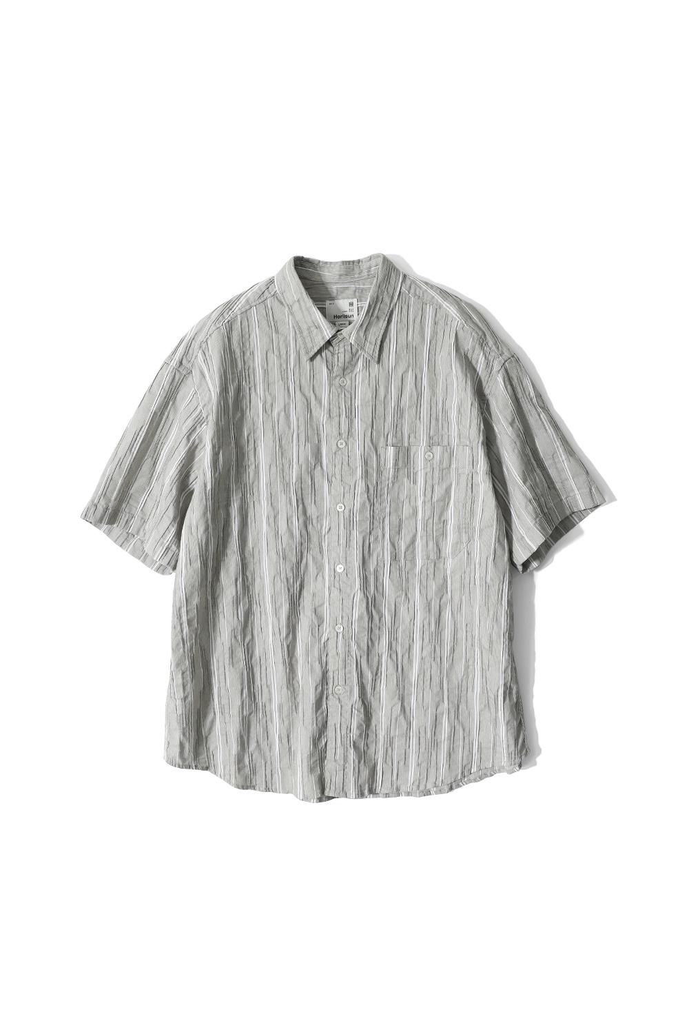 Perth Dobby Stripe Short Sleeve Shirt Olive