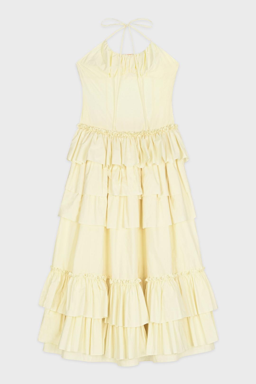 Cancan long dress (Cream Yellow)