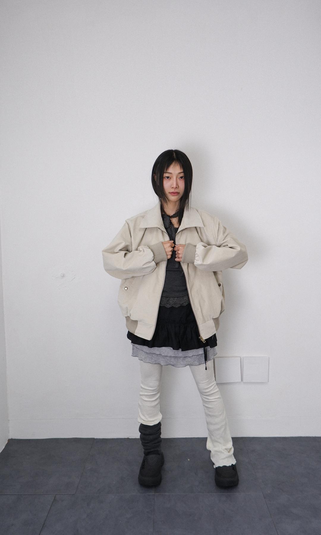Velvet ivory blouson