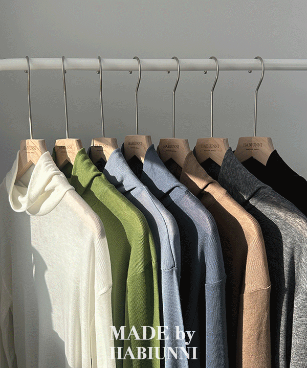 #MADE, 11535 [울30%] 여리핏🤎 울텐셀 무지 스판 폴라긴팔T : 7color