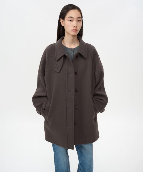 소프트 하프 발마칸 코트 BROWN