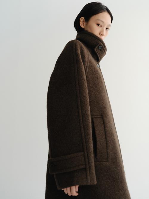 ALPACA BALMACAAN COAT (BROWN)