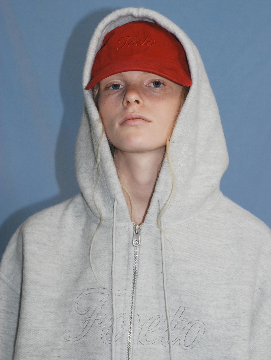 Wintering wool hoodie zip-up - light grey