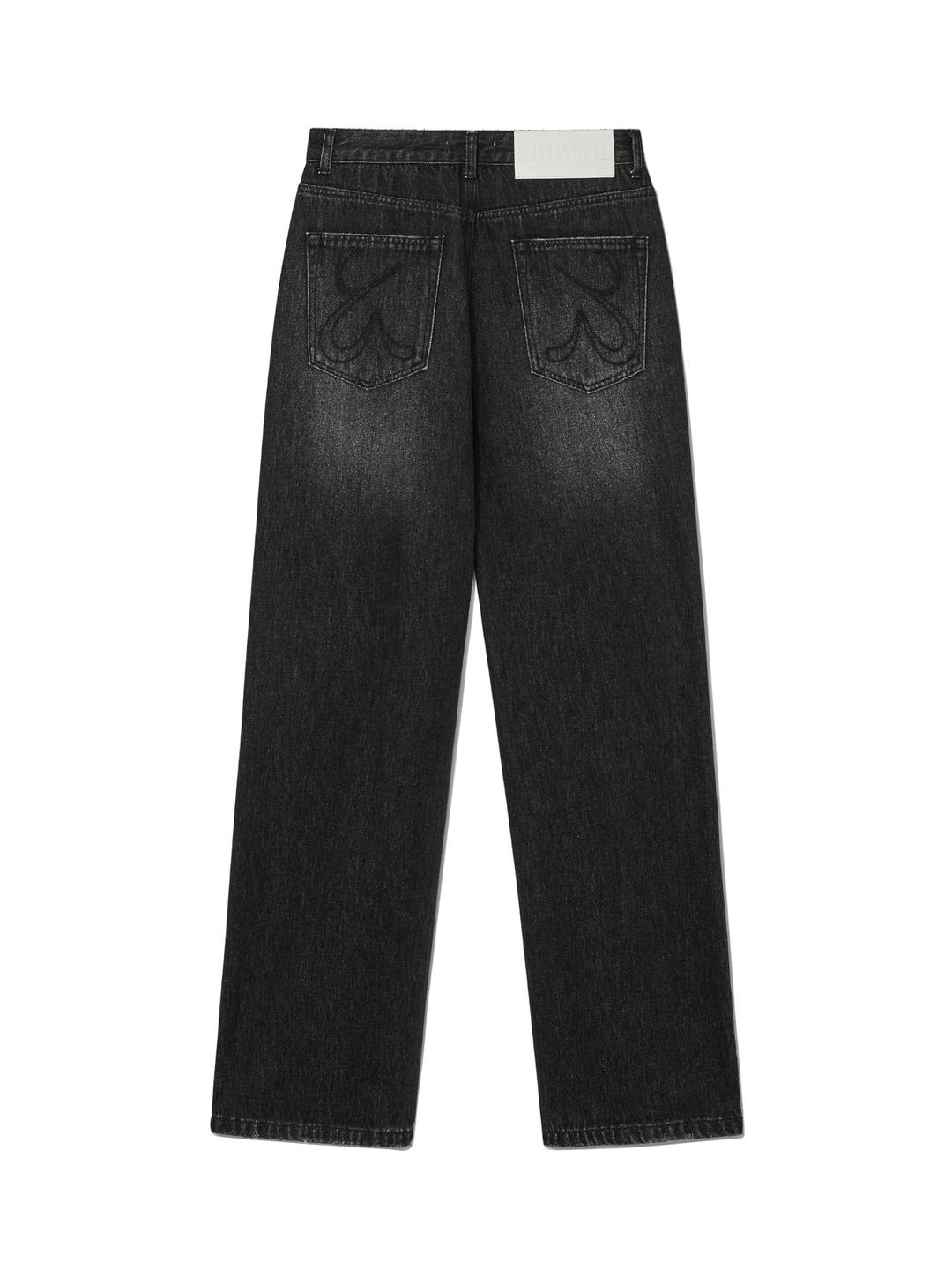 95 DESTROYED STRAIGHT FIT JEANS (BLACK)